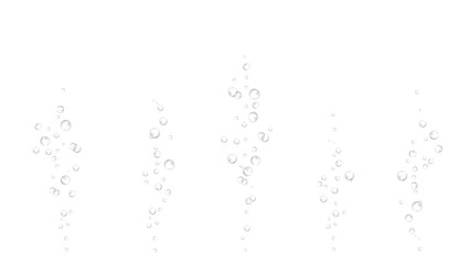 Set of vector air bubbles on white background. 3d vector realistic set. Underwater air, aquarium, effervescent drink, champagne, oxygen, gas bubbles, foam or water.