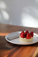 Strawberry cheese tart cake dessert sweet food