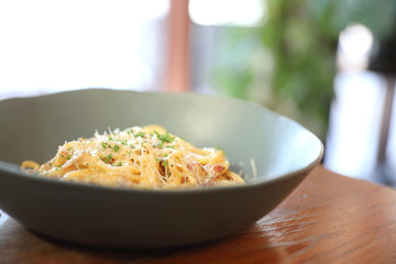 Spaghetti Carbonara , italian food cuisine