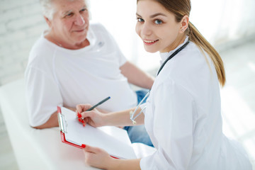 Elderly man at the doctor 