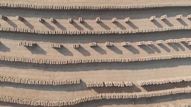 Aerial Drone footage of Brick Kilns in Pakistan