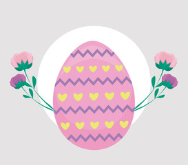 egg of easter with flowers