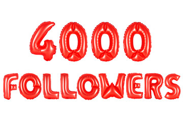 four thousand followers, red color