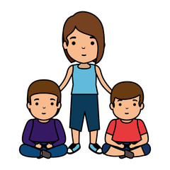 mother with sons characters