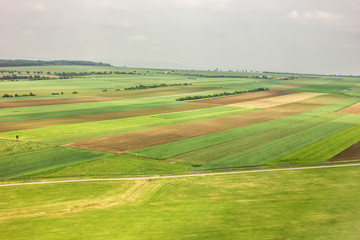 View of the green fields in the suburbs of Vienna