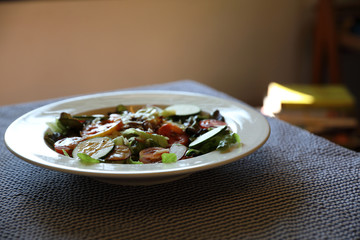 Fresh salad healthy food on table