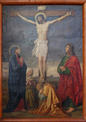 12th Stations of the Cross, Jesus dies on the cross, Church of Visitation of the Virgin Mary in Sisak, Croatia