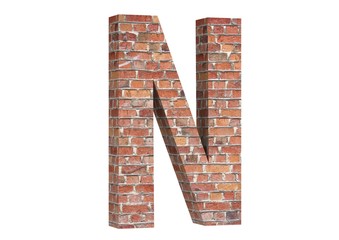 3D ILLUSTRATION BRICK FONT RENDER