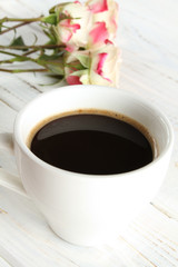 Coffee and roses