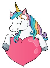 Unicorn and heart theme image 1