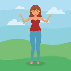 beautiful and sensual woman character