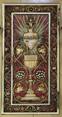 Door of Tabernacle on the main altar in the church of Saint Martin in Zagreb, Croatia