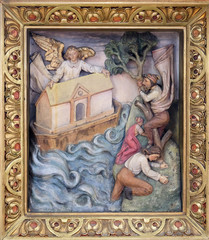 Noah's Ark, relief in the church of Saint Martin in Zagreb, Croatia