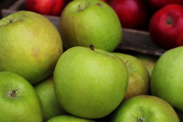 Green apples for background and texture.