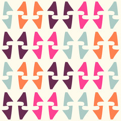 Bright seamless pattern with alternate geometric shapes.