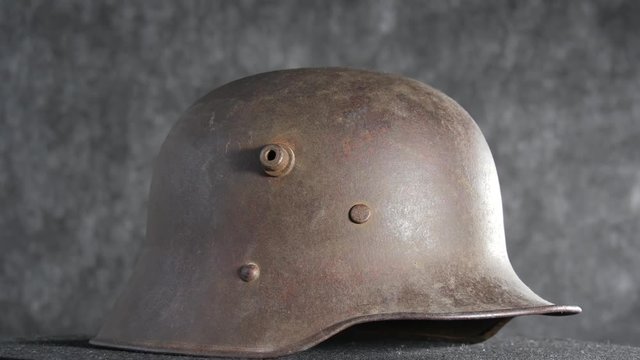 antique wwi german helmet spinning