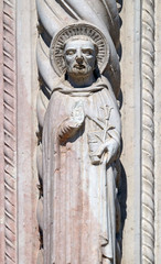 Saint Peter of Verona, statue on Facade of Sant`Anastasia Church in Verona, Italy