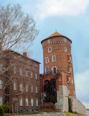 Obraz premium Autumn landscape with old Wawel Castle in Krakow, Poland
