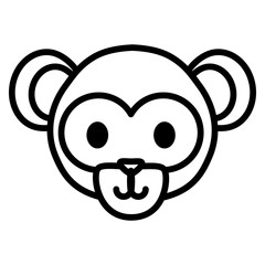 cute exotic monkey head character