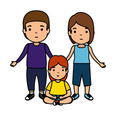 parents couple with daughter characters