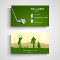 Business card with green golf design template