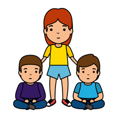 mother with sons characters