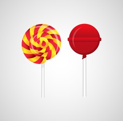 Set of two different Lollipops. Vector Illustration