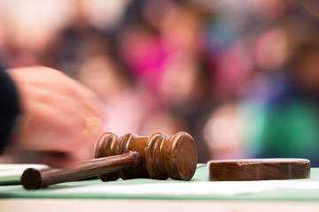 auction  bid sale judgment and mallet gavel with public