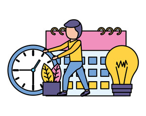 businessman clock calendar creativity