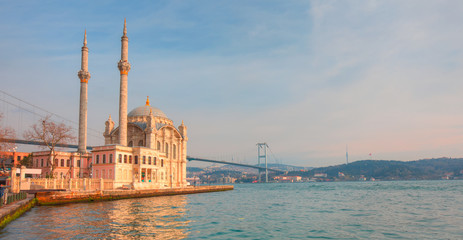 Ortakoy mosque and Bosphorus bridge - Istanbul, Turkey