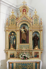 Fototapeta na wymiar Altar of Saint Joseph in the Church of Holy Cross in Sisak, Croatia