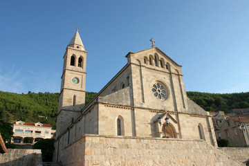 Fototapeta na wymiar Church of Blessed Virgin of Purification in Smokvica, Korcula island, Croatia