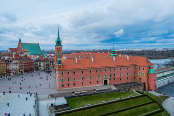 Naklejka na ściany i meble Royal Castle and the Castle Square in Old Town of Warsaw, Poland