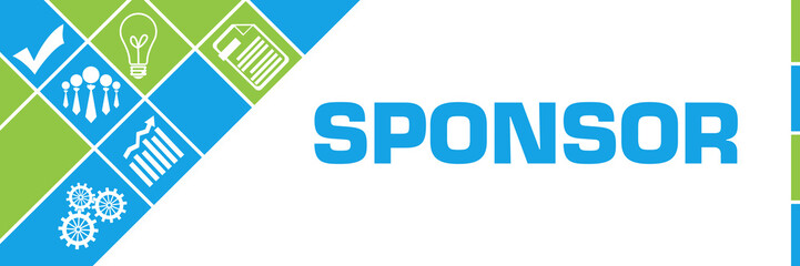 Sponsor Business Symbols Green Blue Left Triangles 