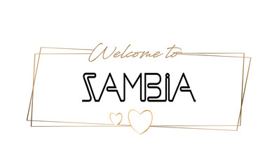 Zambia  Welcome to text Neon lettering typography. Word for logotype, badge, icon, postcard, logo, banner Vector Illustration.