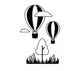 hot air balloons travel tree