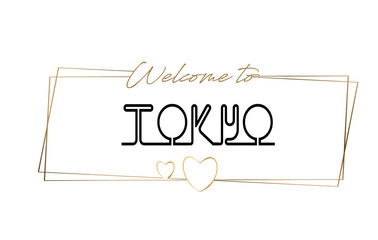 Tokyo  Welcome to text Neon lettering typography. Word for logotype, badge, icon, postcard, logo, banner Vector Illustration.