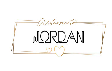 Jordan  Welcome to text Neon lettering typography. Word for logotype, badge, icon, postcard, logo, banner Vector Illustration.