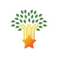 Success Star Logo Design Template Isolated