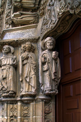 Fototapeta na wymiar Santiago de Compostela (Spain). Architectural detail in the Pazo de Fonseca in the historic center of the city of Santiago de Compostela