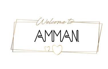 Amman  Welcome to text Neon lettering typography. Word for logotype, badge, icon, postcard, logo, banner Vector Illustration.