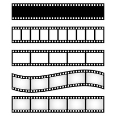 Set of film strip frame, vector template illustration