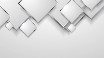 Abstract grey silver metal squares background
