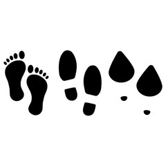 image of footprint silhouette. no effects used.