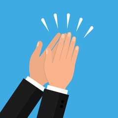 Human hands clapping. applauding hands. vector illustration in flat style.