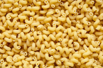 Cavatappi Italian Pasta Background. Top view