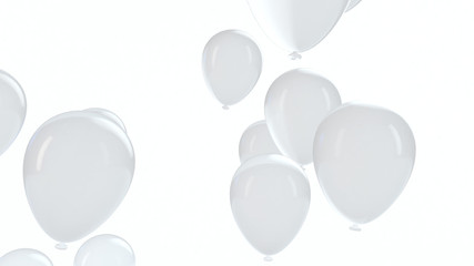 White balloon floating in the air