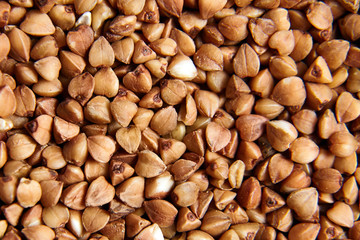 Buckwheat grains background