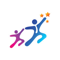 Success Star Logo Design Template Isolated