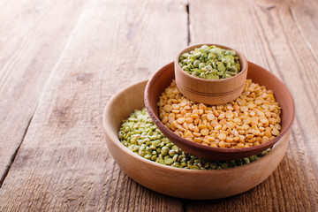 Sources of vegetable protein. collection of various legumes.